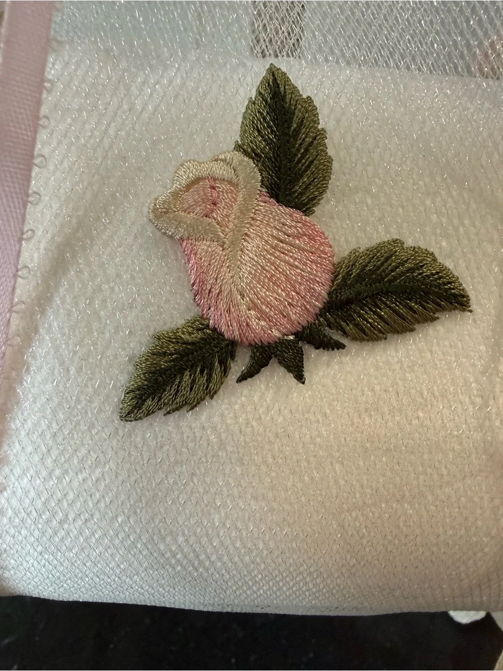 🩷 Hand Crafted Pink and Cream Floral Lace Hand Towel and Sachet Set 🩷